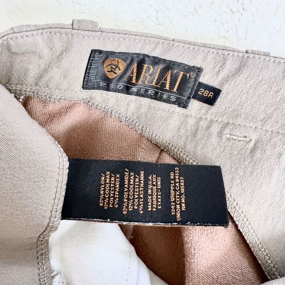 Ariat Pants Womens 28R Beige Pro Series Riding Breeches Equestrian Beige Taupe - Picture 7 of 7